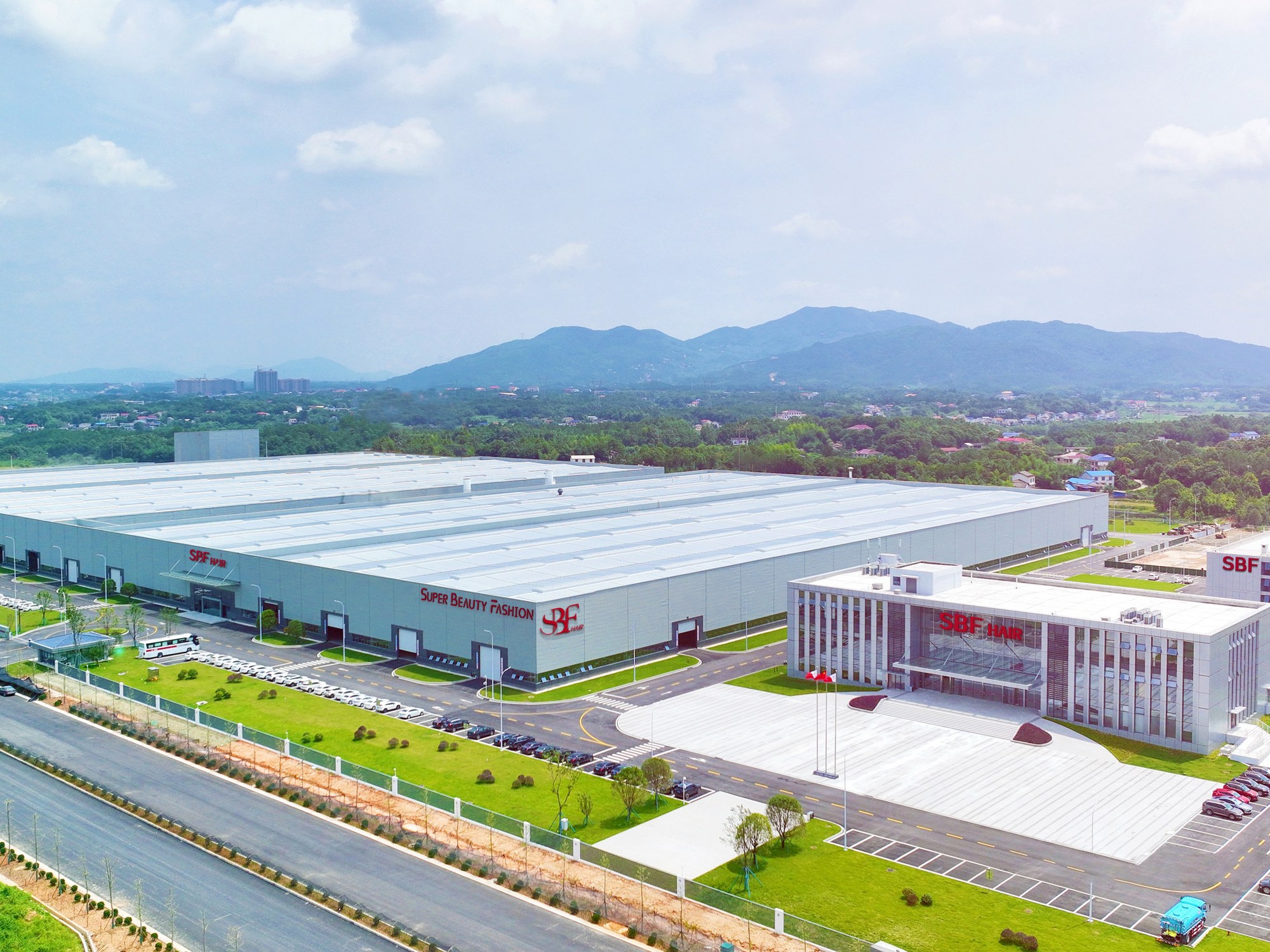 SBF HAIR factory close aerial view